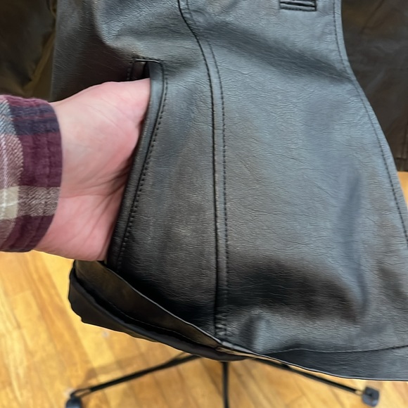 Coldwater Creek  size 8 silver platinum leather jacket swing style 3/4 sleeve - Picture 4 of 8